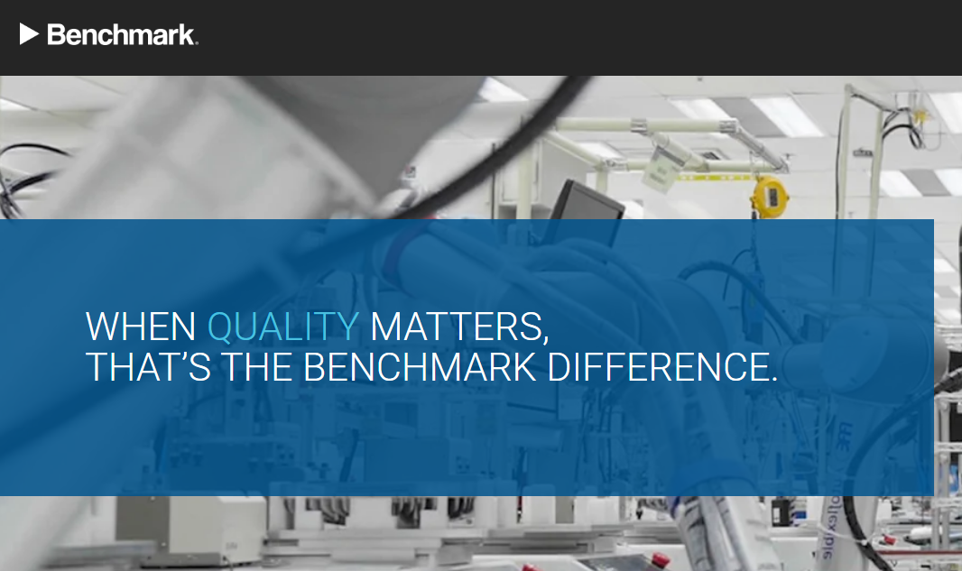 Screenshot of Benchmark' value proposition on its homepage