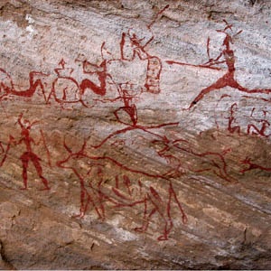 Cave Painting from Akakus, Sahara Desert
