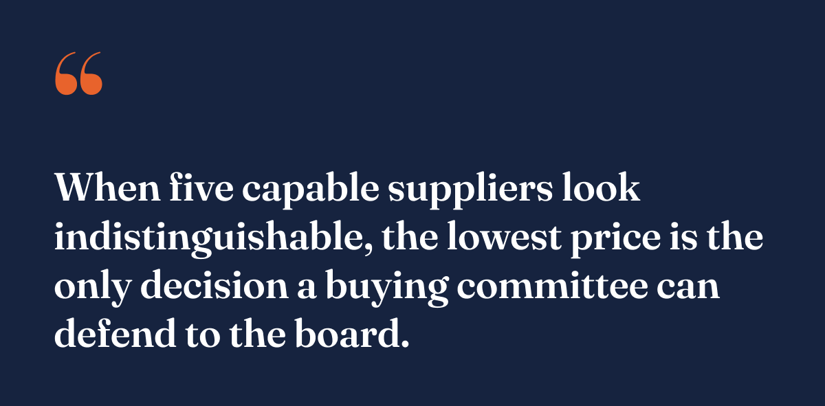 when-five-capable-suppliers-look-indistinguishable-the-lowest-price-is-the-only-decision-a-buying-committee-can-defend-to-the-board-1